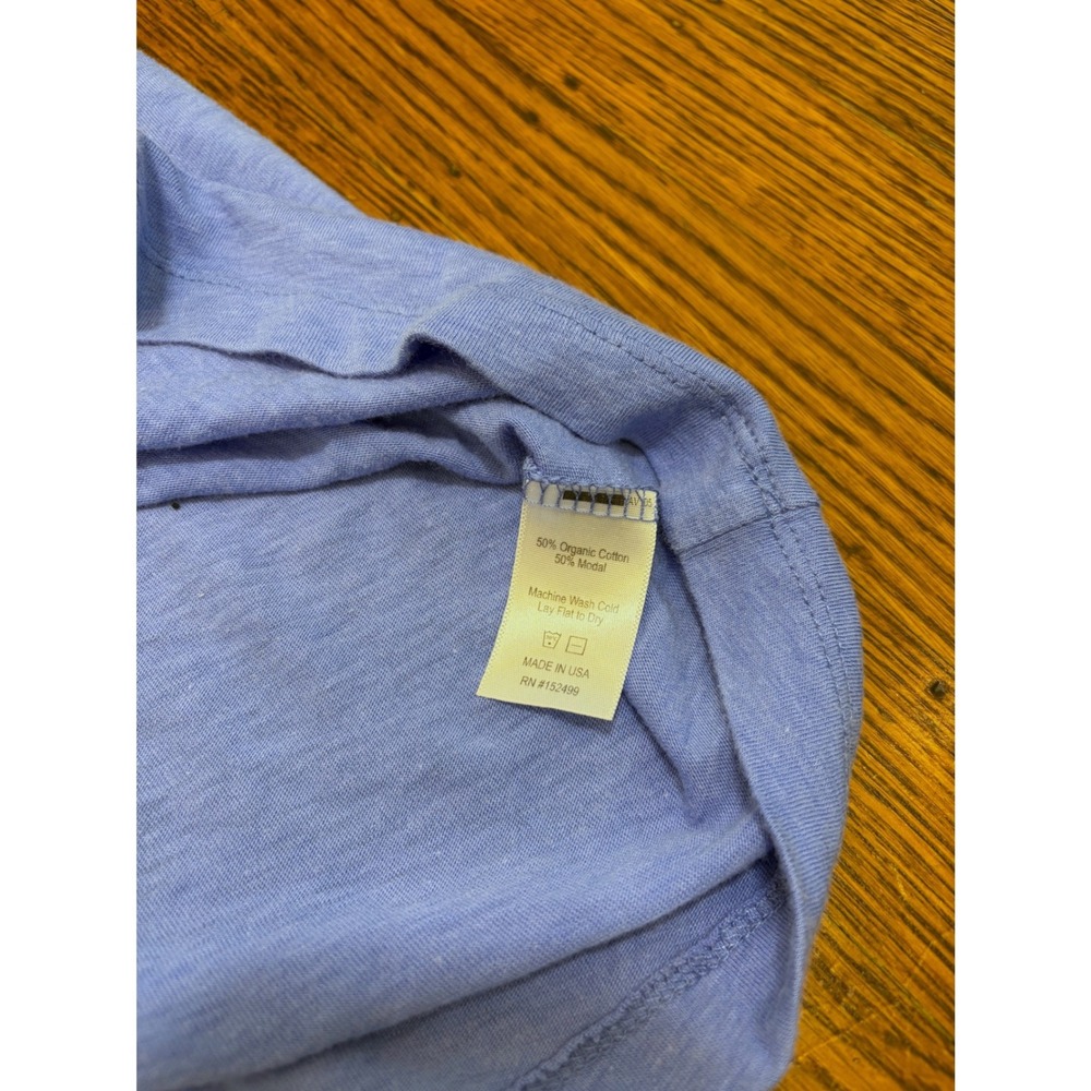 Amour Vert Periwinkle Blue Puff Sleeve Organic Cotton Modal Tee Shirt Medium - Picture 3 of 4